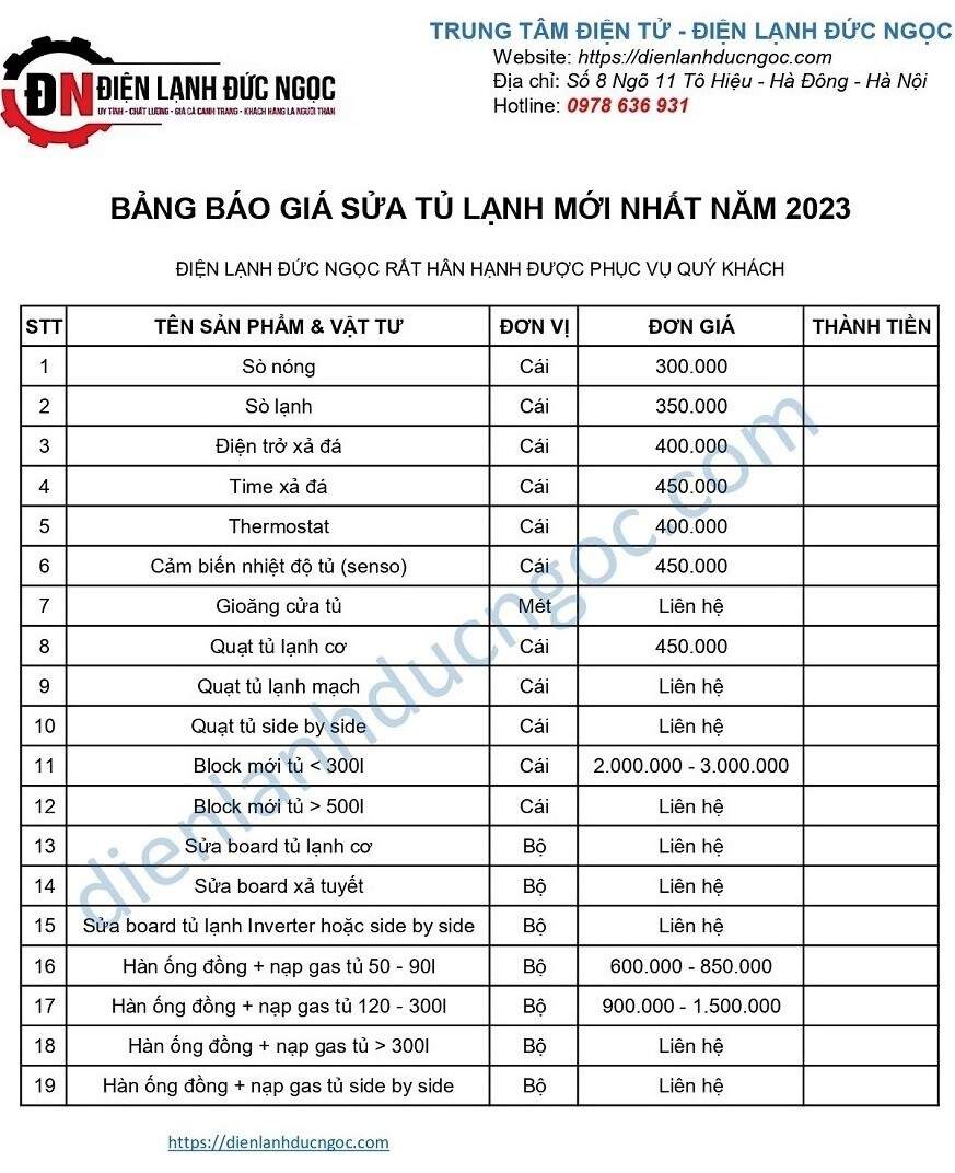 Sửa tủ lạnh